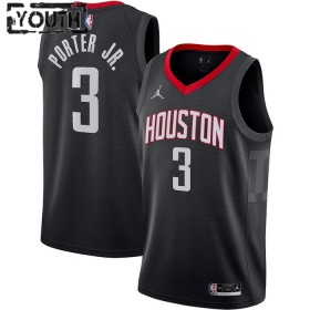 Barn Houston Rockets Tröja Kevin Porter JR 3 Jordan 2022-23 Statement Edition Svart Swingman